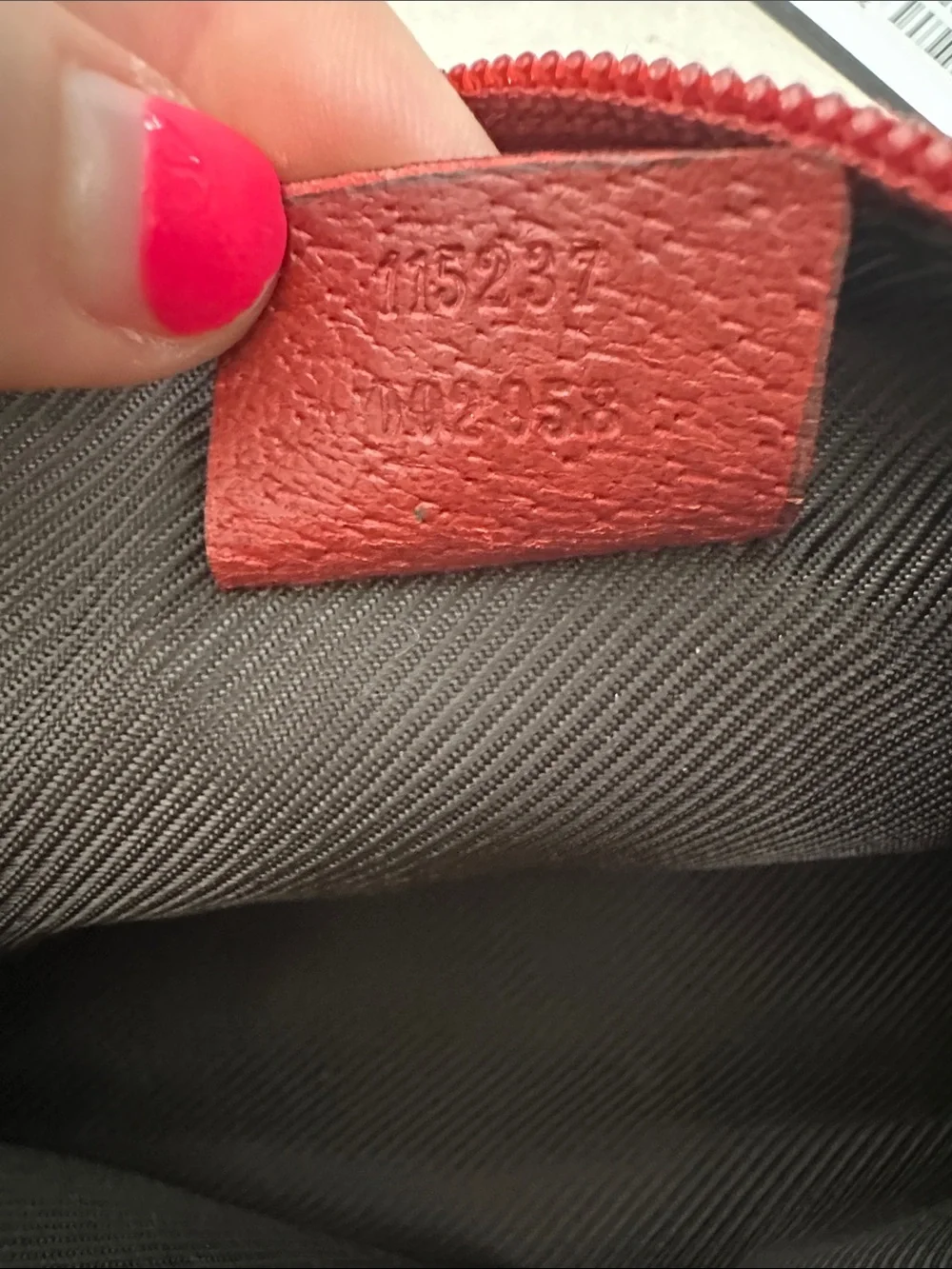 Gucci Red Signature Monogram Cosmetic Travel Pouch with CoA Authentic